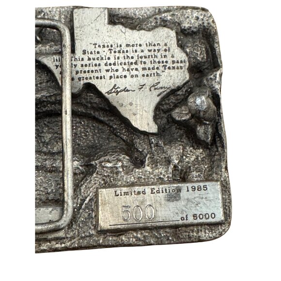 Vintage 1985 Texas Commemorative Limited Edition Belt Buckle Metal Western Desig - Picture 5 of 9